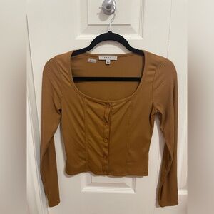 Iconic Russet Body-con Long Sleeve Top